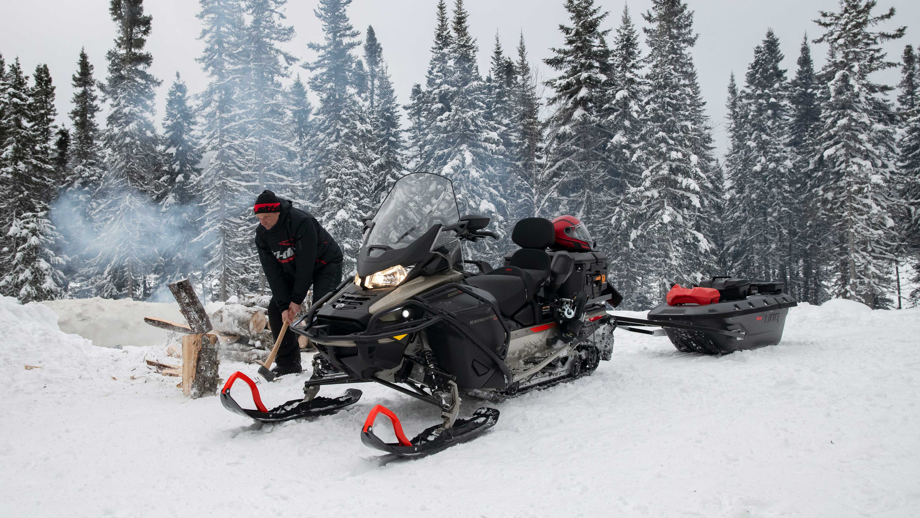 Man working with his Ski-Doo Expedition