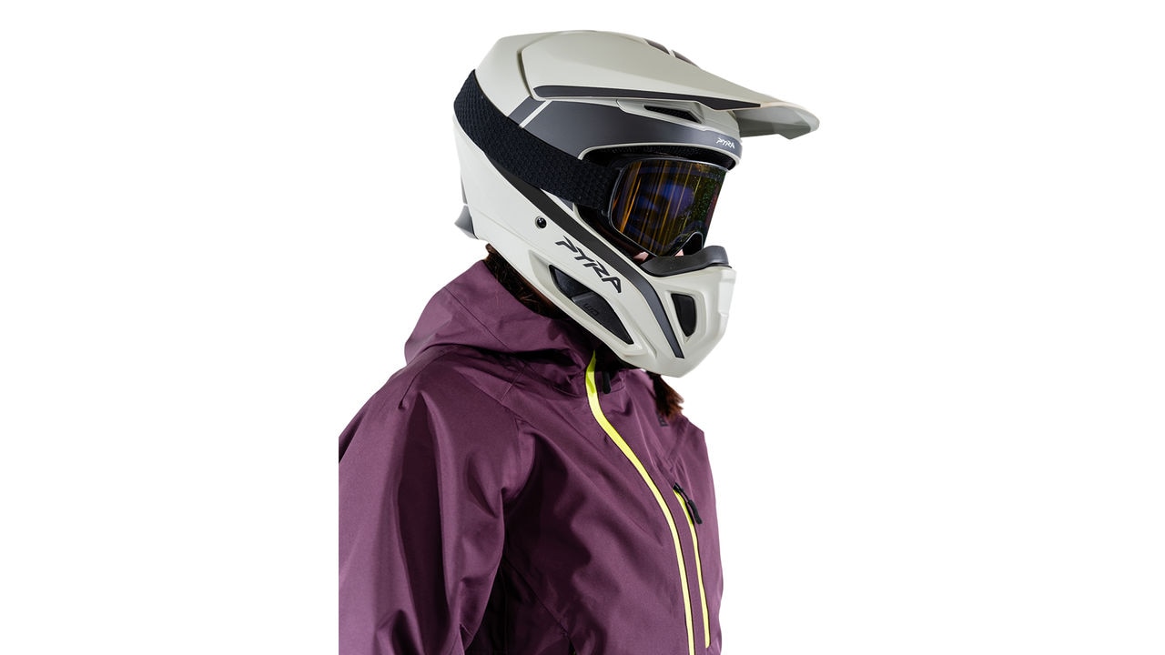 Ski-Doo model wearing Pyra Helmet