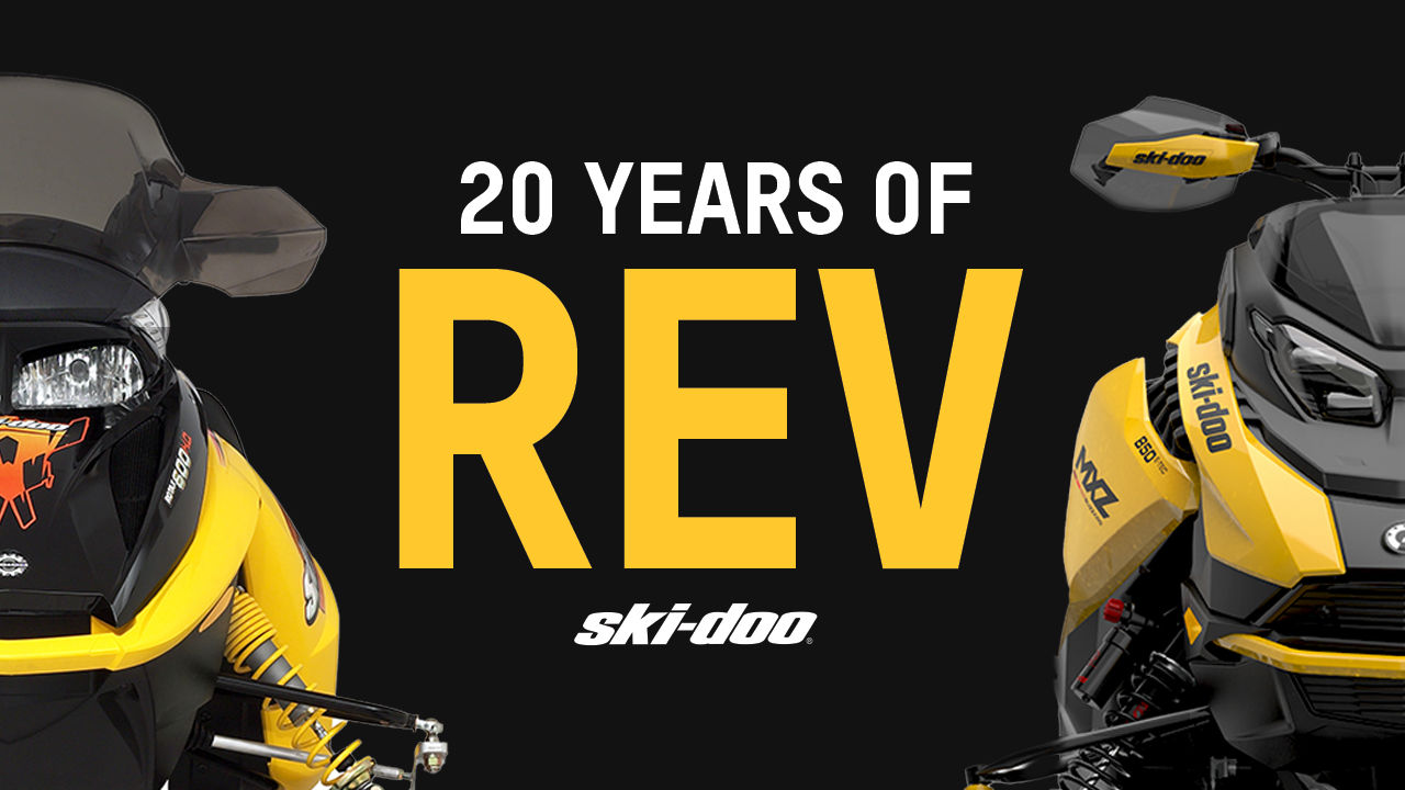 YouTube video - Celebrating 20 years of REV platform by Ski-Doo