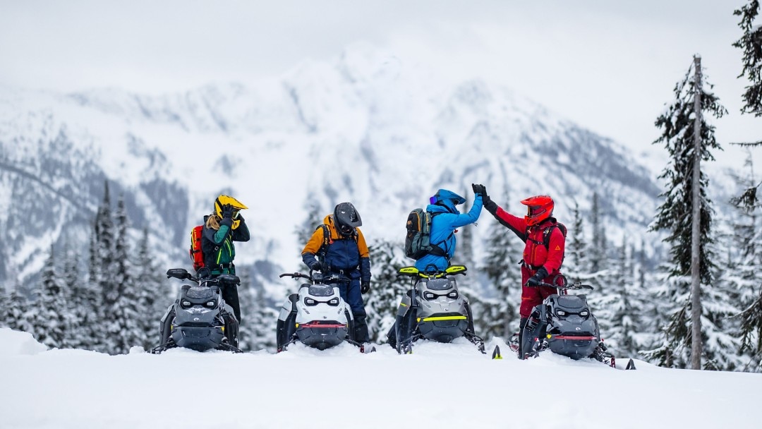 Group of friends on their Ski-Doo
