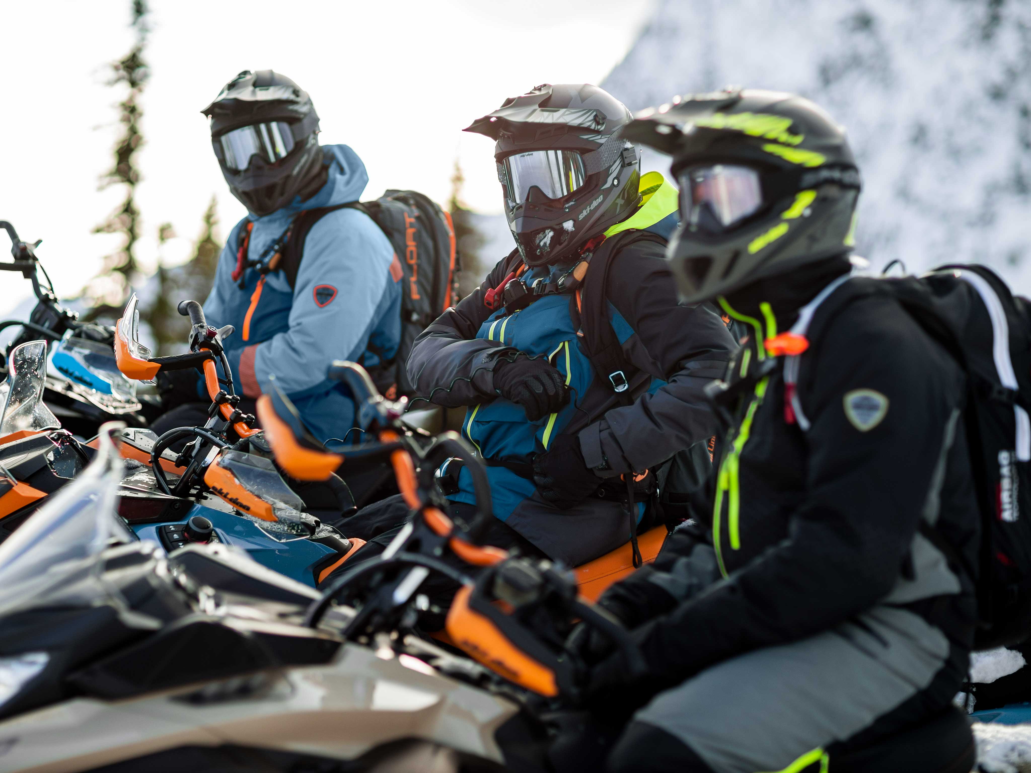 Group of riders with their 2022 Ski-Doo Backcountry