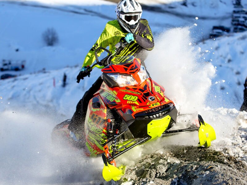 Jay Mentaberry racing his Ski-Doo snowmobile